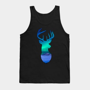 Aurora borealis shooting star cosmic deer Tank Top